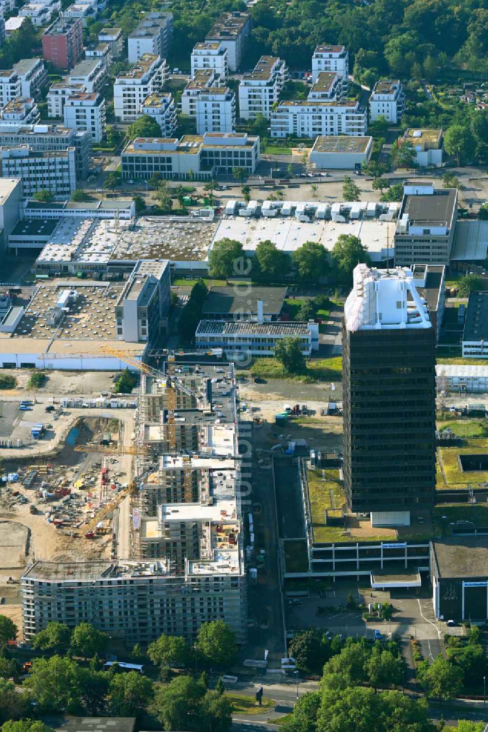 Luftaufnahme Köln - Neubau einer Mehrfamilienhaus-Wohnanlage Die Welle in Köln im Bundesland Nordrhein-Westfalen, Deutschland