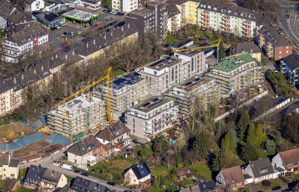 Herne von oben - Neubau einer Mehrfamilienhaus-Wohnanlage Wohnen am Westbach in Herne im Bundesland Nordrhein-Westfalen, Deutschland