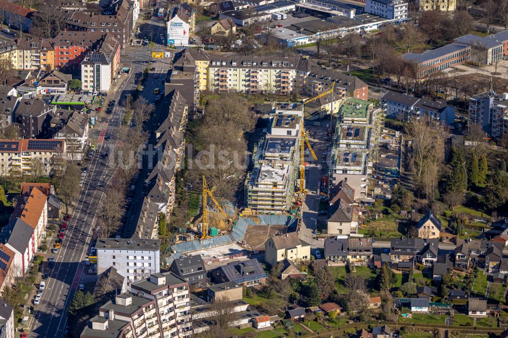 Luftaufnahme Herne - Neubau einer Mehrfamilienhaus-Wohnanlage Wohnen am Westbach in Herne im Bundesland Nordrhein-Westfalen, Deutschland