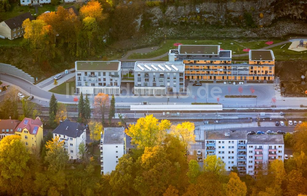 Luftaufnahme Herdecke - Neubau von Mehrfamilienhäuser am Bahnhof Herdecke in Herdecke im Bundesland Nordrhein-Westfalen