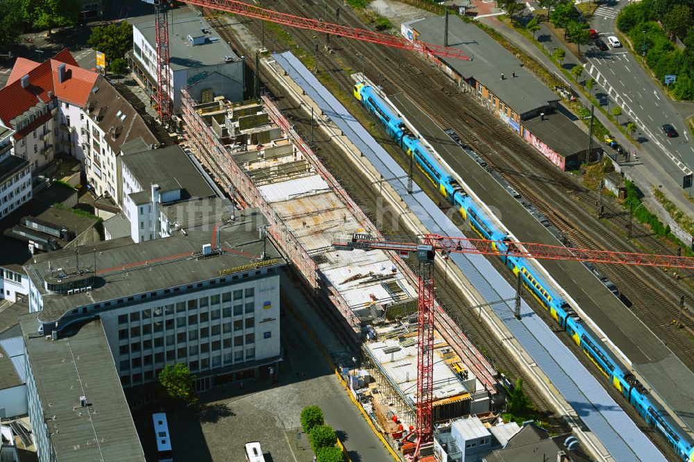 Bielefeld aus der Vogelperspektive: Neubau einer Mikroapartment-Wohnanlage der GBI Group GmbH in Bielefeld im Bundesland Nordrhein-Westfalen, Deutschland