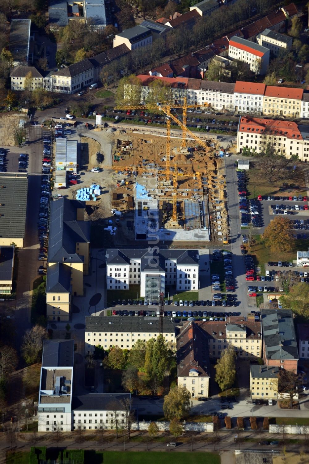 Luftaufnahme Potsdam - Neubau von Ministerien in Potsdam im Bundesland Brandenburg