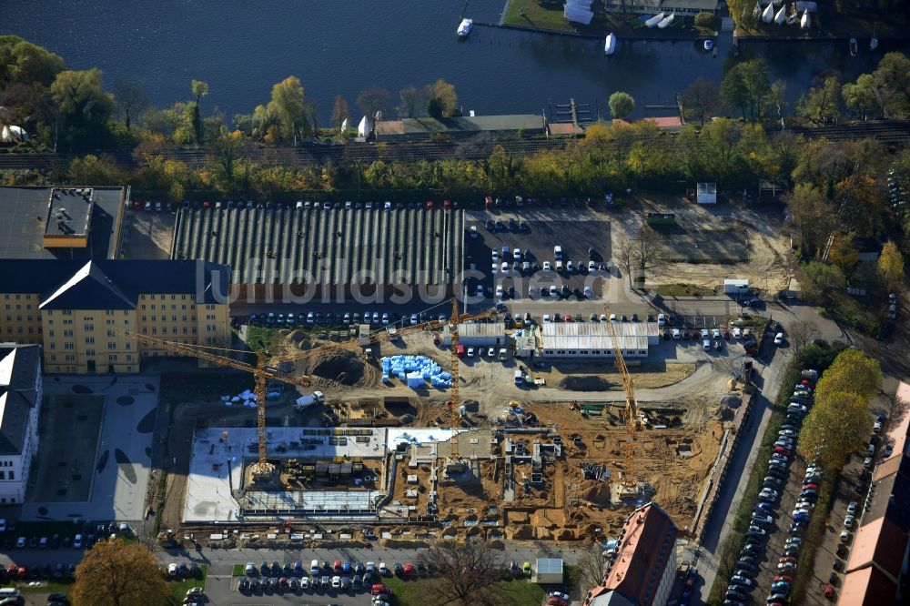 Potsdam von oben - Neubau von Ministerien in Potsdam im Bundesland Brandenburg