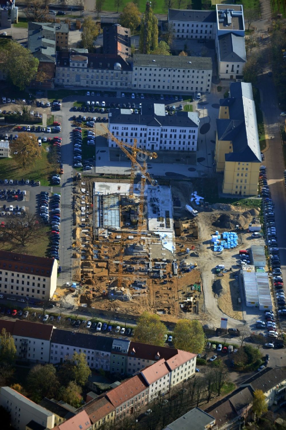 Potsdam aus der Vogelperspektive: Neubau von Ministerien in Potsdam im Bundesland Brandenburg