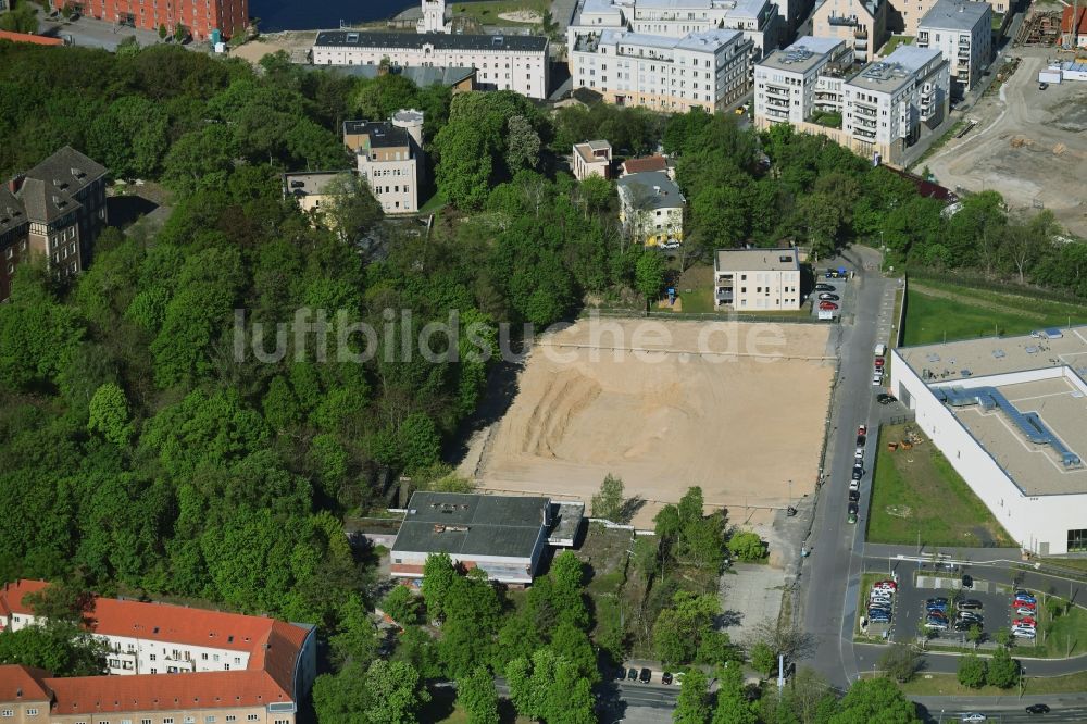 Potsdam aus der Vogelperspektive: Neubau des Museums- Gebäude an der Max-Planck-Straße in Potsdam im Bundesland Brandenburg, Deutschland