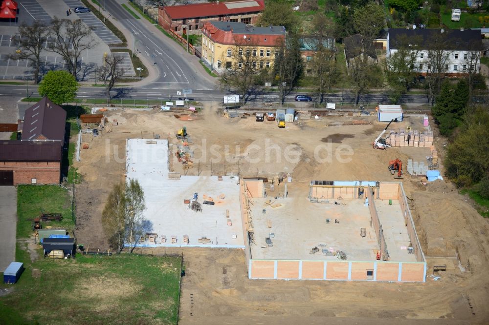 Luftbild Werneuchen - Neubau des Nahversorgungszentrum an der B 158 in Werneuchen im Bundesland Brandenburg