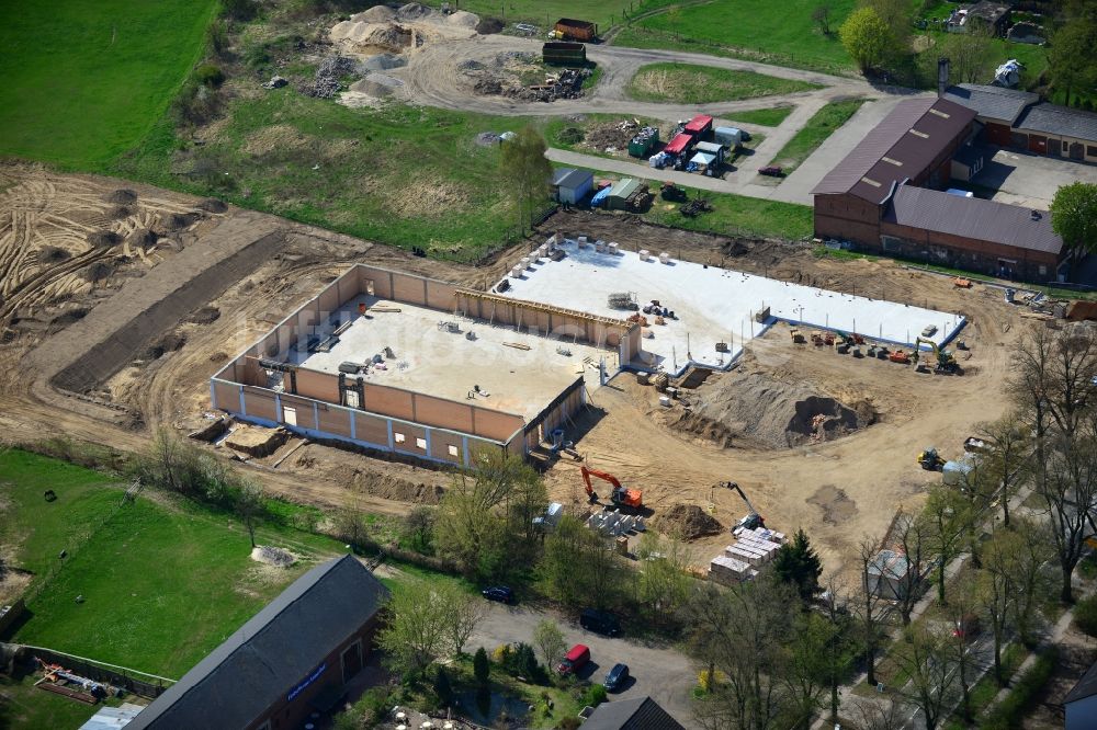 Werneuchen aus der Vogelperspektive: Neubau des Nahversorgungszentrum an der B 158 in Werneuchen im Bundesland Brandenburg