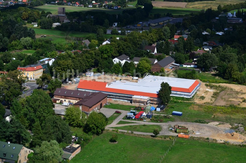 Luftbild Werneuchen - Neubau des Nahversorgungszentrum an der B 158 in Werneuchen im Bundesland Brandenburg