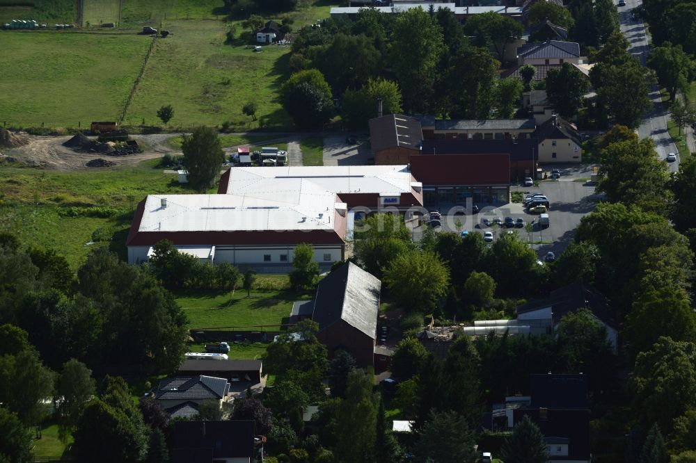 Luftaufnahme Werneuchen - Neubau des Nahversorgungszentrum an der B 158 in Werneuchen im Bundesland Brandenburg