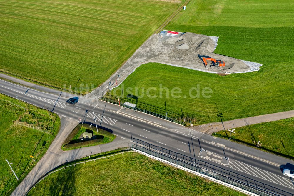 Hummelsheim aus der Vogelperspektive: Neubau einer NETG Gas- Pipeline in Hummelsheim im Bundesland Nordrhein-Westfalen, Deutschland