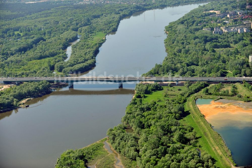 Warschau aus der Vogelperspektive: Neubau Nordbrücke über die Weichsel Warschau Warschau / Warszawa in Polen