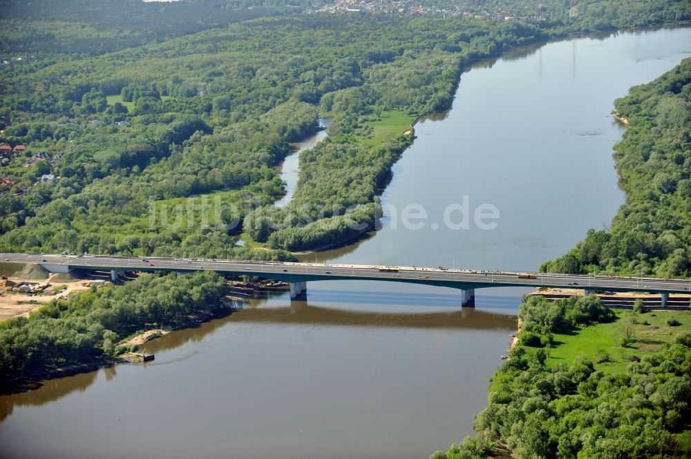 Luftbild Warschau - Neubau Nordbrücke über die Weichsel Warschau Warschau / Warszawa in Polen