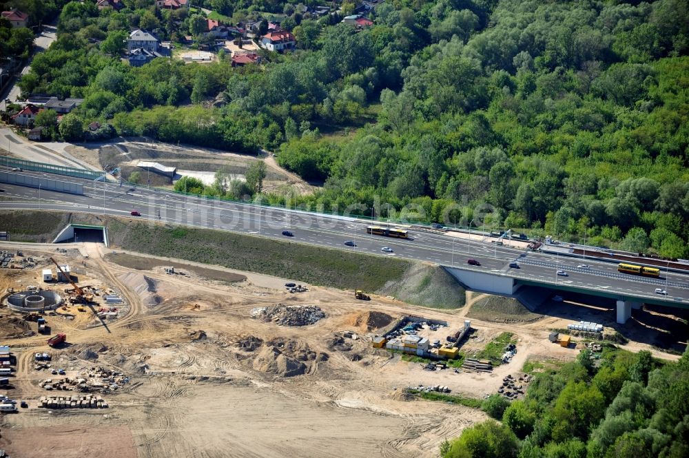 Warschau von oben - Neubau Nordbrücke über die Weichsel Warschau Warschau / Warszawa in Polen