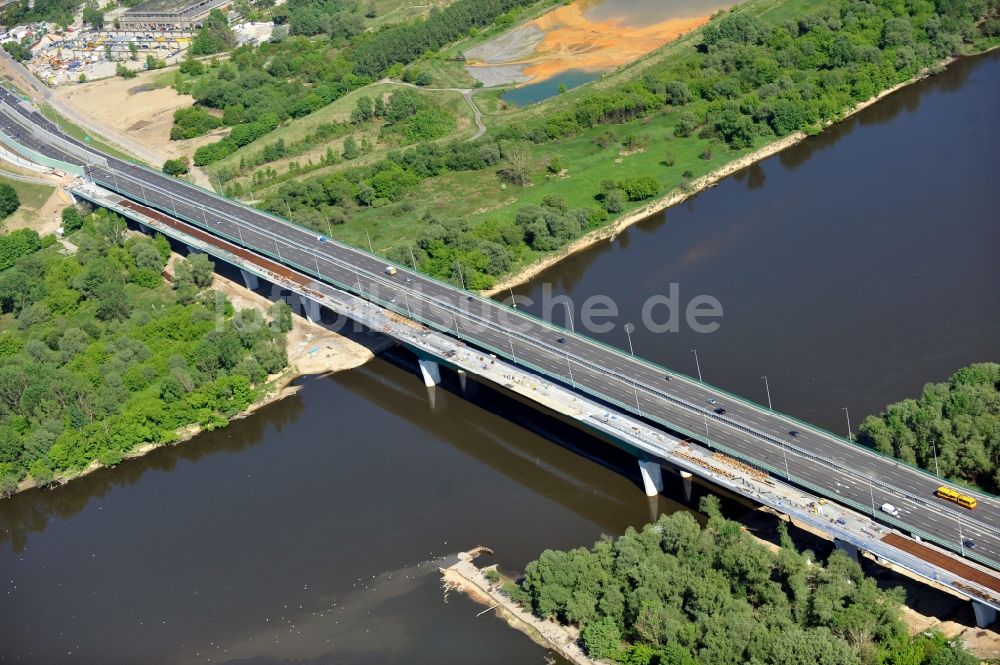 Luftbild Warschau - Neubau Nordbrücke über die Weichsel Warschau Warschau / Warszawa in Polen