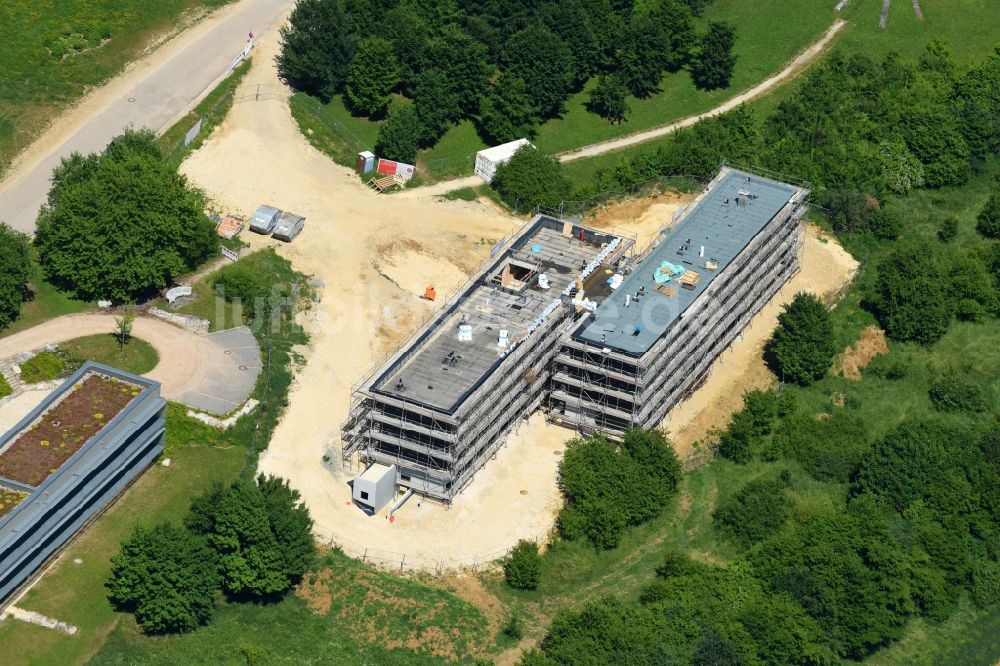 Regensburg von oben - Neubau Patientenhaus der Leukämiehilfe Ostbayern in Regensburg im Bundesland Bayern, Deutschland