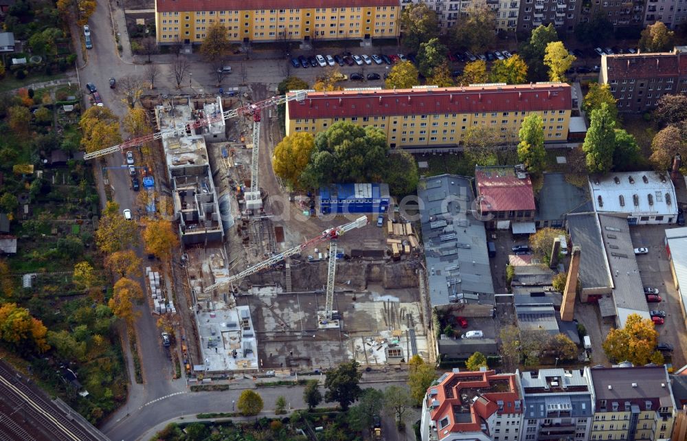 Berlin von oben - Neubau- Projekt Baugemeinschaft Himmel & Erde zwischen Heynstraße, Brehmestraße und Görschstraße in Berlin - Pankow