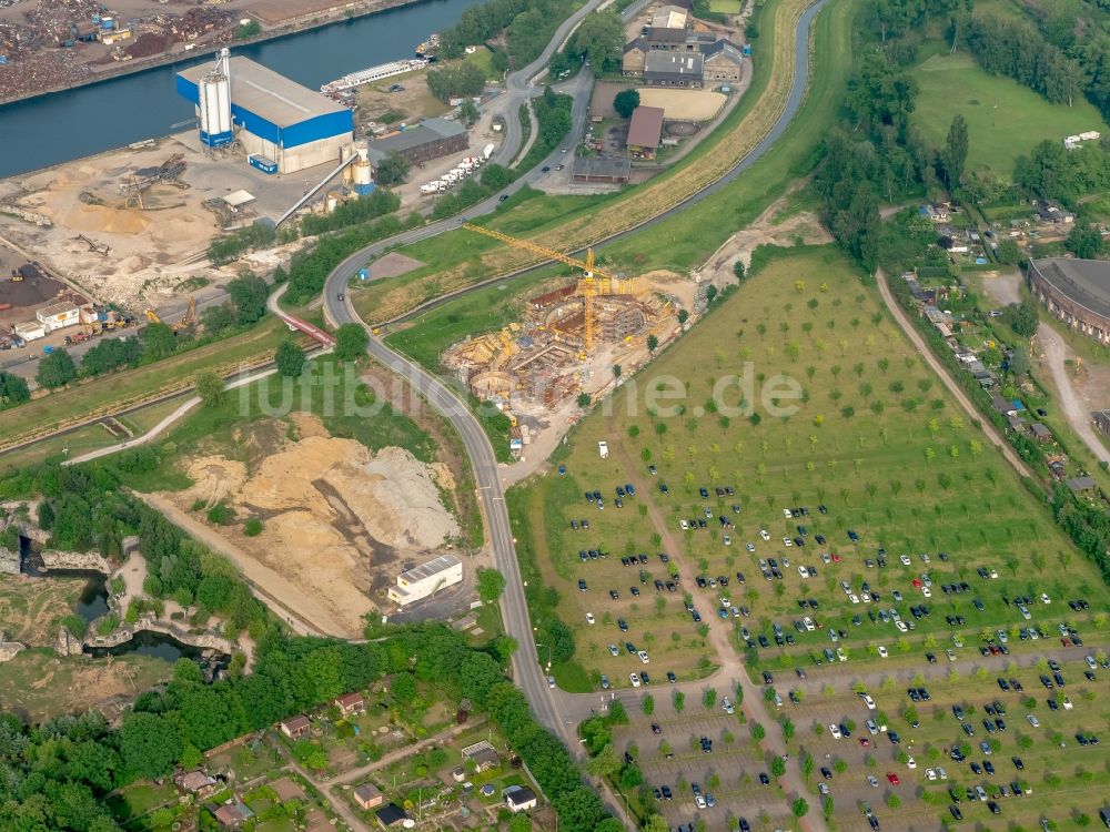 Luftbild Gelsenkirchen - Neubau einer Pumpwerk- Anlage am Hüller Bach in Gelsenkirchen im Bundesland Nordrhein-Westfalen