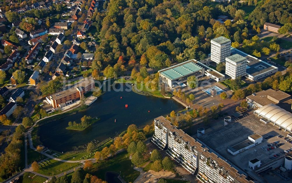 Luftbild Marl - Neubau Rathaus mit Rathaussee in Marl im Bundesland Nordrhein-Westfalen