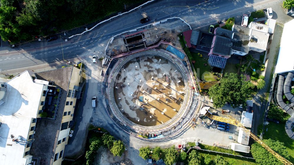 Luftbild Siegburg - Neubau eines Regenrückhaltebeckens in Siegburg im Bundesland Nordrhein-Westfalen, Deutschland