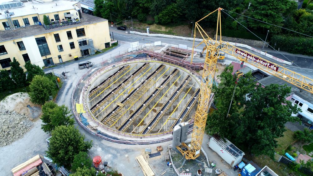 Luftaufnahme Siegburg - Neubau eines Regenrückhaltebeckens in Siegburg im Bundesland Nordrhein-Westfalen, Deutschland