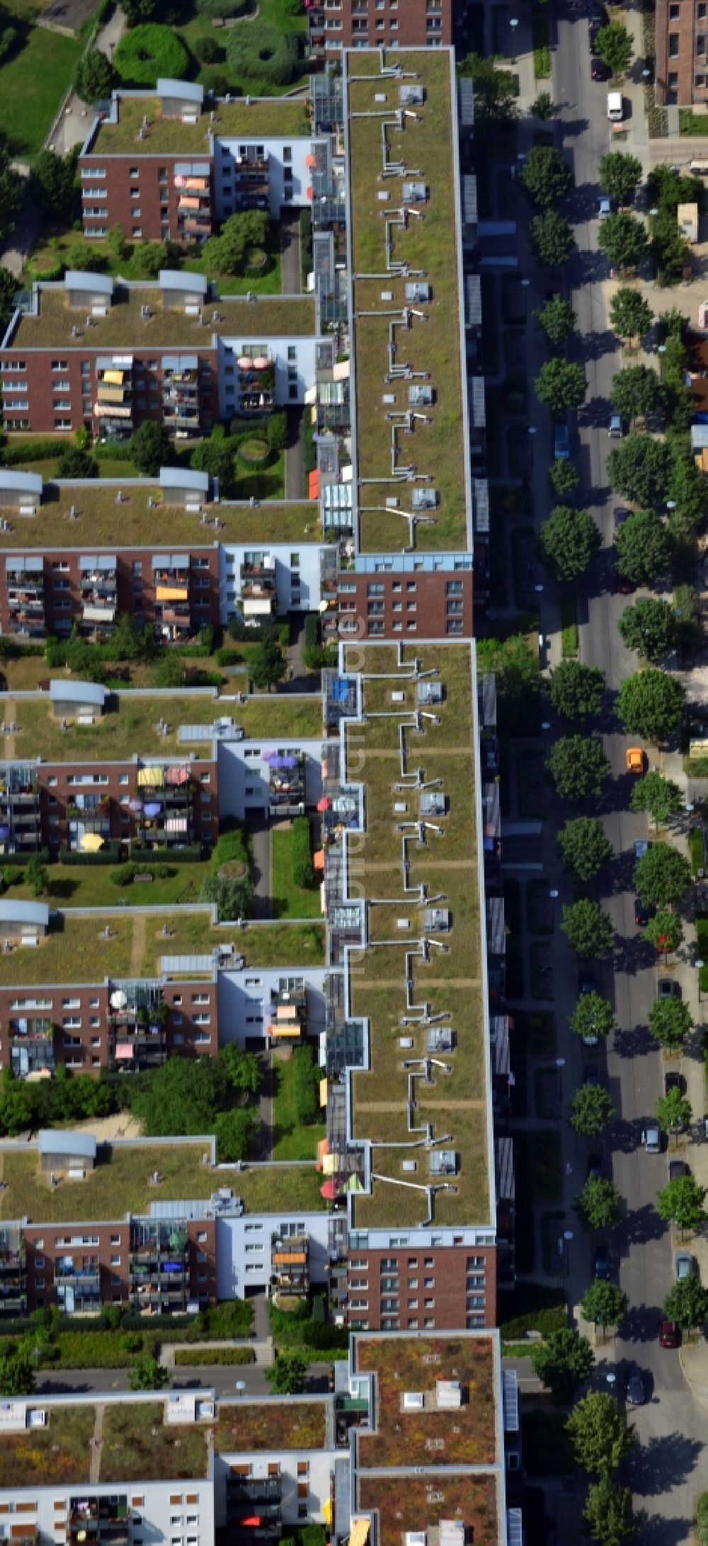 Berlin OT Köpenick aus der Vogelperspektive: Neubau- Reihenhaus- Siedlung auf der Halbinsel Krusenick im Ortsteil Köpenick in Berlin