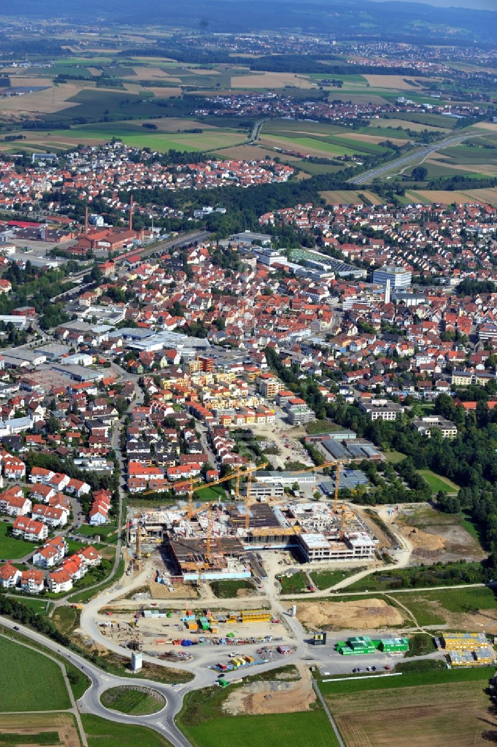 Luftaufnahme Winnenden - Neubau der Rems-Murr - Klinik Winnenden im Bundesland Baden-Württemberg