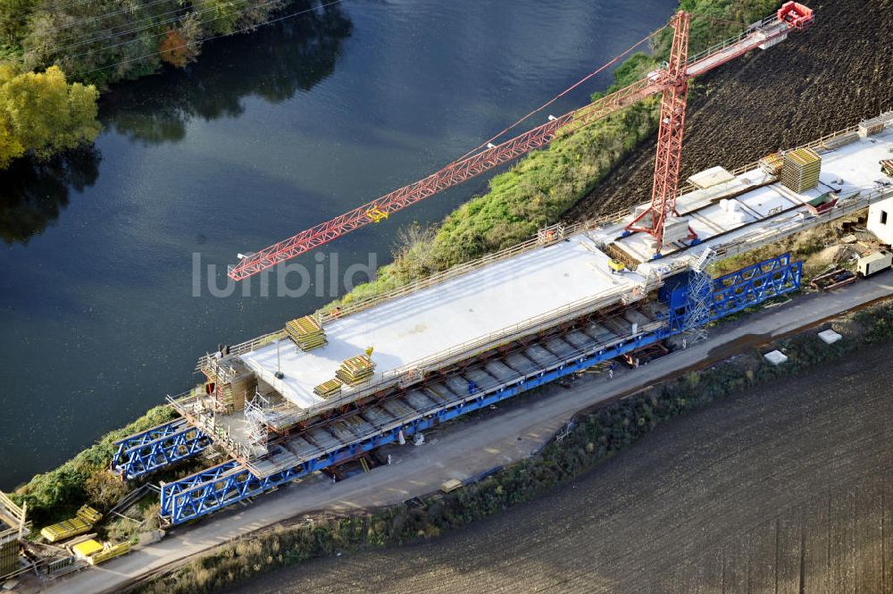 Rattmannsdorf aus der Vogelperspektive: Neubau Saale-Elster-Talbrücke in Sachsen Anhalt