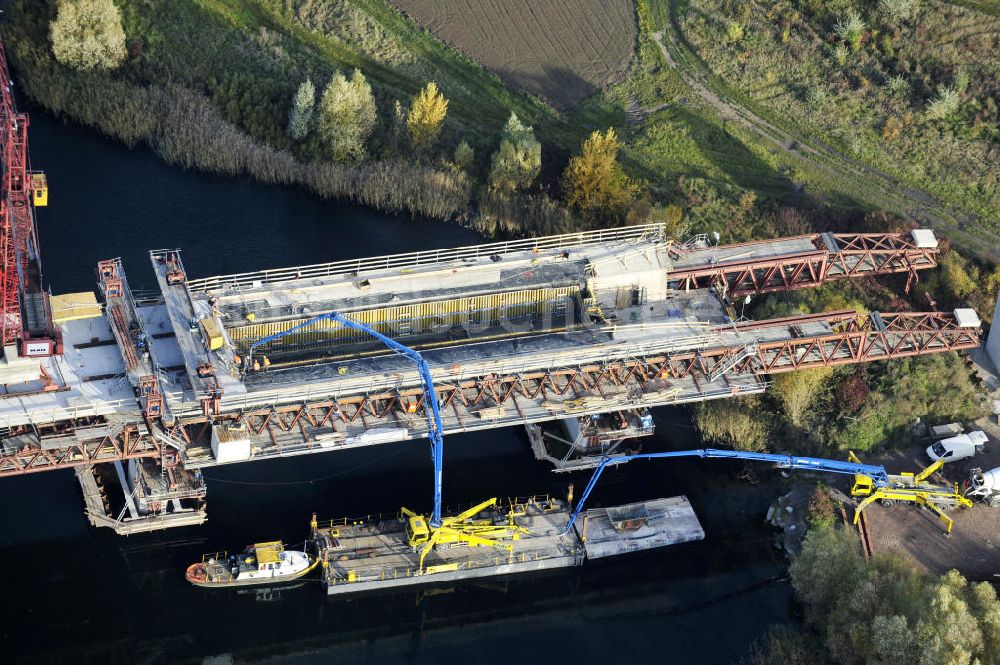 Rattmannsdorf aus der Vogelperspektive: Neubau Saale-Elster-Talbrücke in Sachsen Anhalt