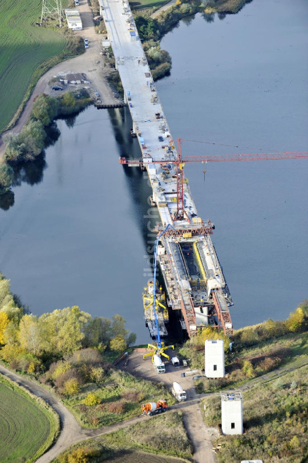 Luftbild Rattmannsdorf - Neubau Saale-Elster-Talbrücke in Sachsen Anhalt