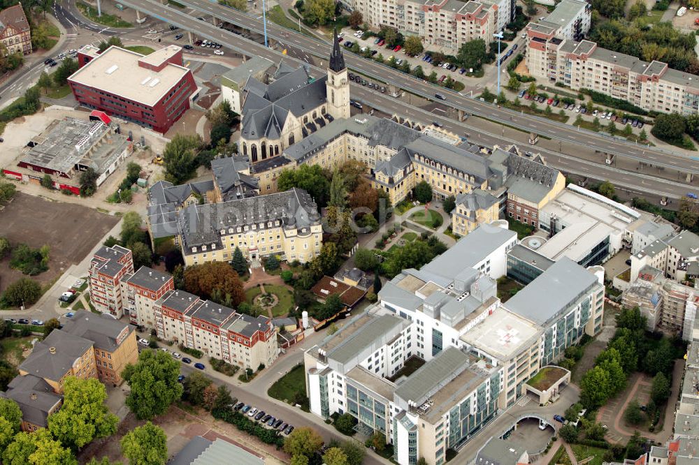 Luftaufnahme Halle / Saale - Neubau Saaleklinik Halle / Saale