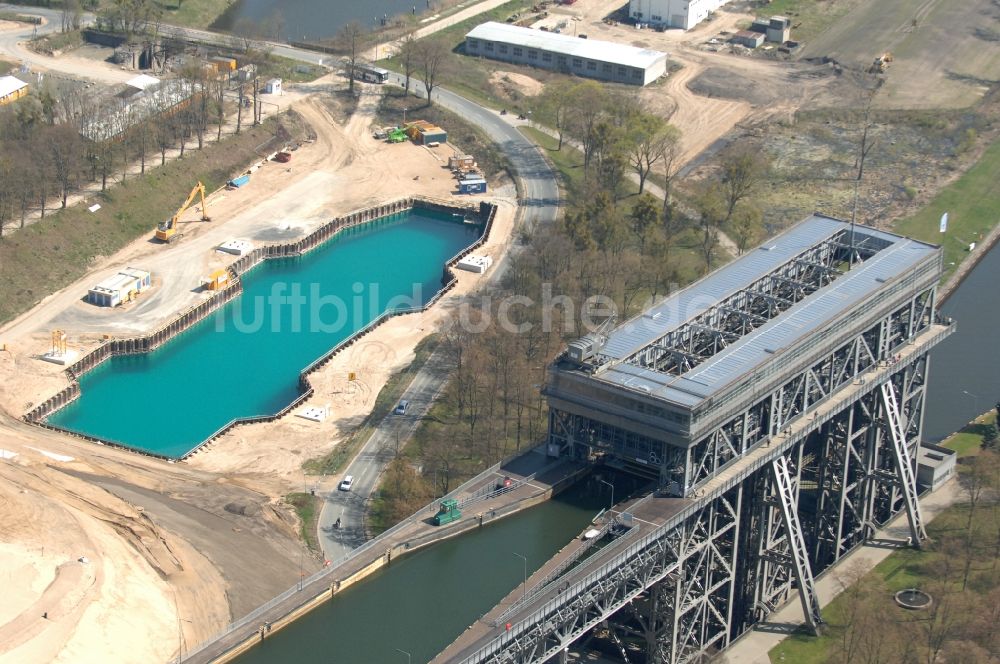 Luftbild Niederfinow - Neubau des Schiffshebewerk Niederfinow am Finowkanal im Bundesland Brandenburg