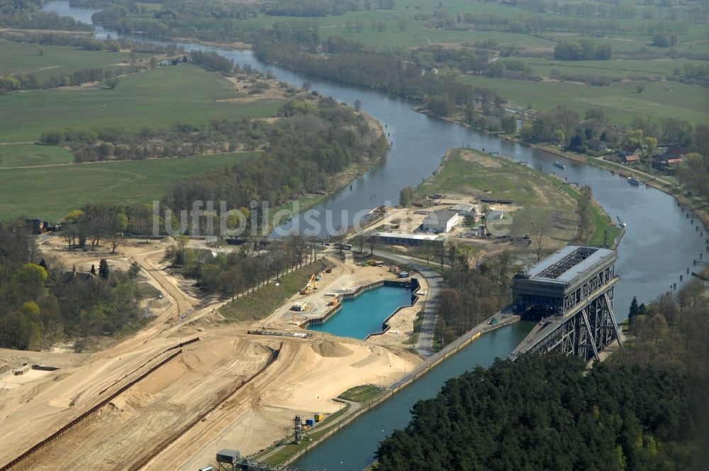 Luftbild Niederfinow - Neubau des Schiffshebewerk Niederfinow am Finowkanal im Bundesland Brandenburg