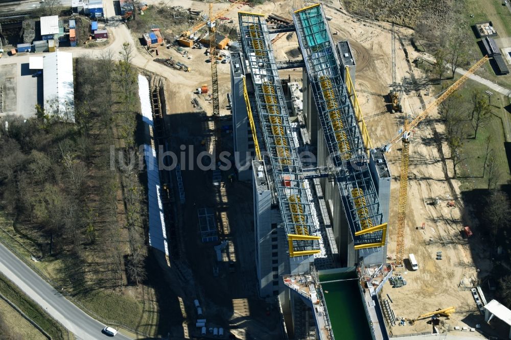 Luftbild Niederfinow - Neubau des Schiffshebewerk Niederfinow am Finowkanal im Bundesland Brandenburg