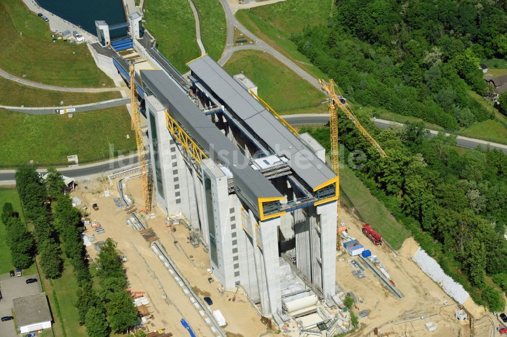 Luftbild Niederfinow - Neubau des Schiffshebewerk Niederfinow am Finowkanal im Bundesland Brandenburg