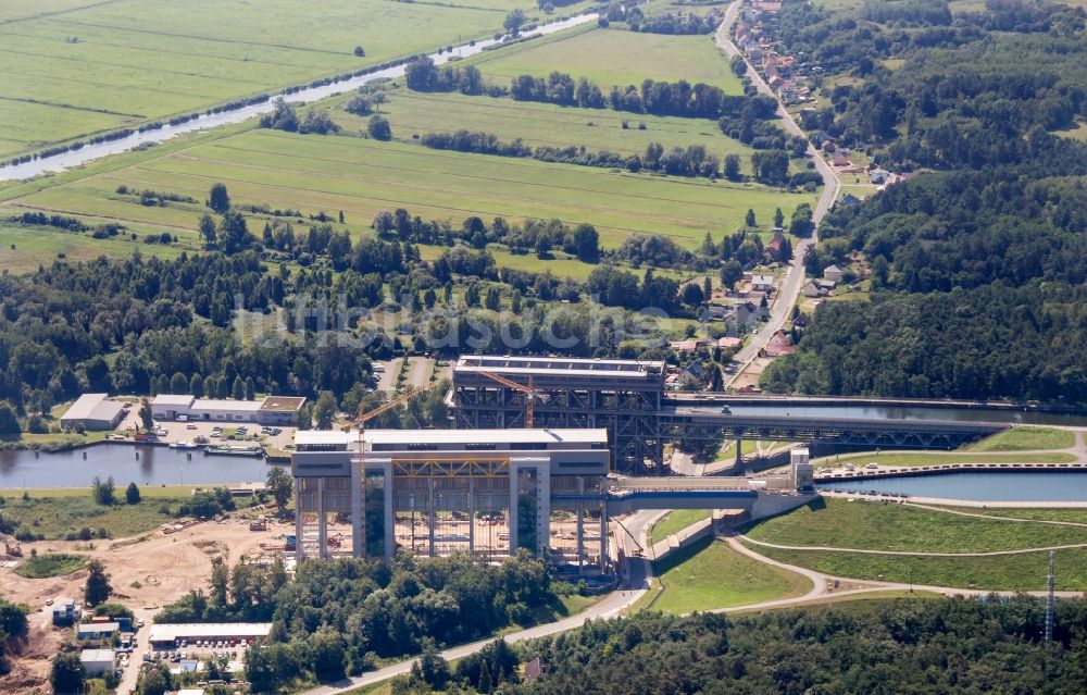 Luftbild Niederfinow - Neubau des Schiffshebewerk Niederfinow am Finowkanal im Bundesland Brandenburg