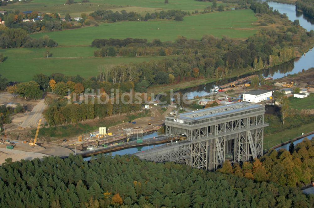 Luftbild Niederfinow - Neubau des Schiffshebewerkes Niederfinow Nord