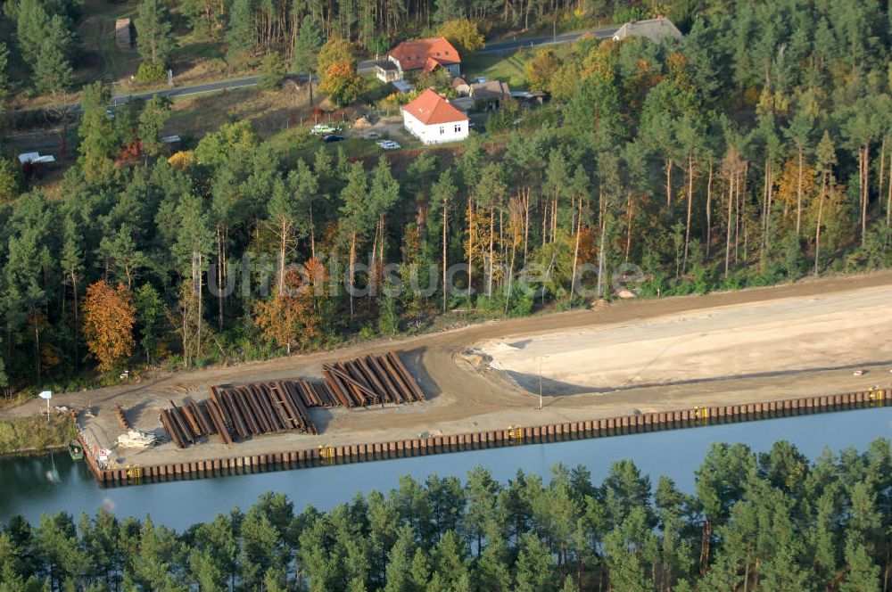 Niederfinow von oben - Neubau des Schiffshebewerkes Niederfinow Nord