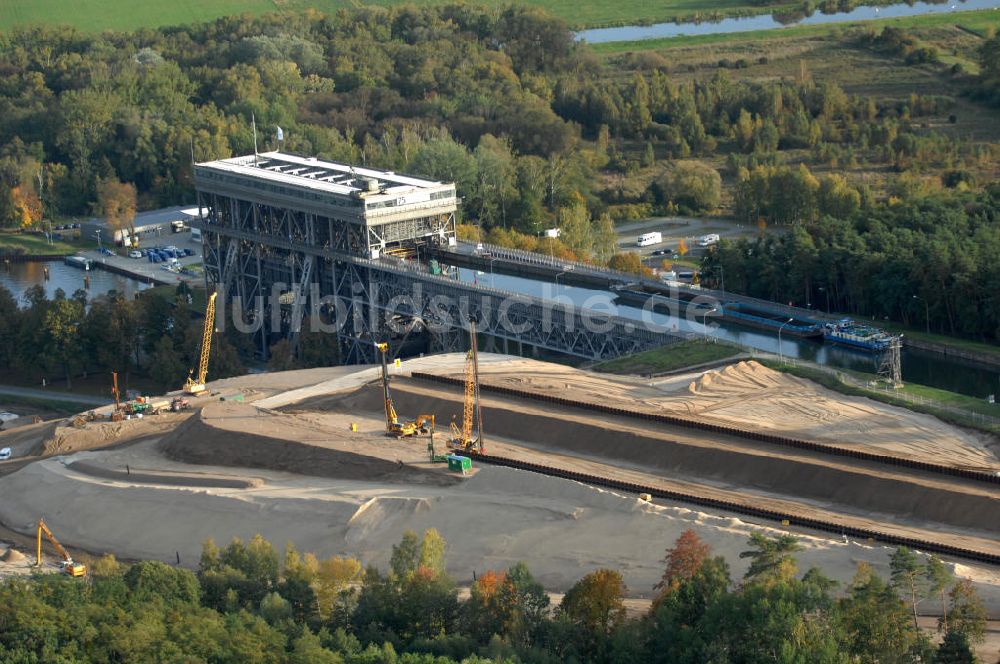 Luftbild Niederfinow - Neubau des Schiffshebewerkes Niederfinow Nord