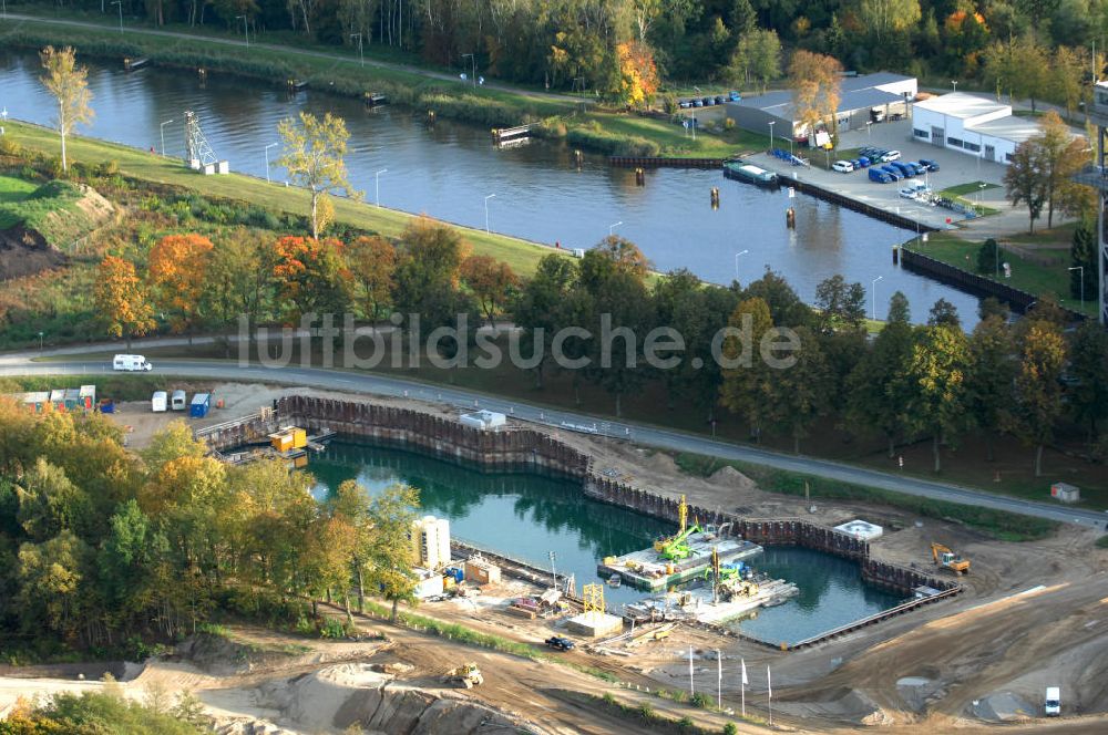 Niederfinow aus der Vogelperspektive: Neubau des Schiffshebewerkes Niederfinow Nord