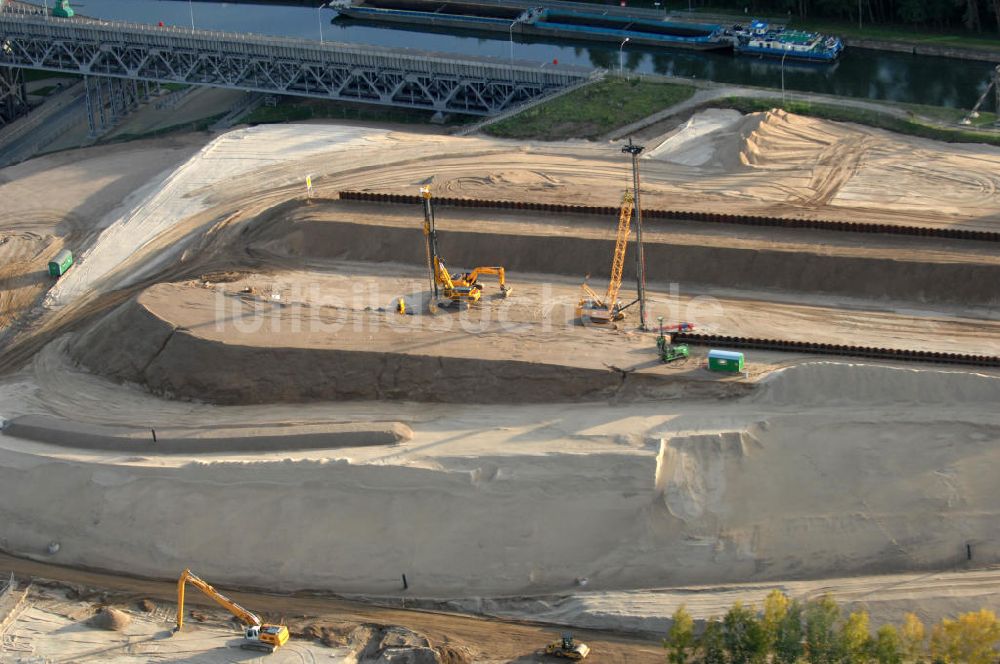 Luftbild Niederfinow - Neubau des Schiffshebewerkes Niederfinow Nord