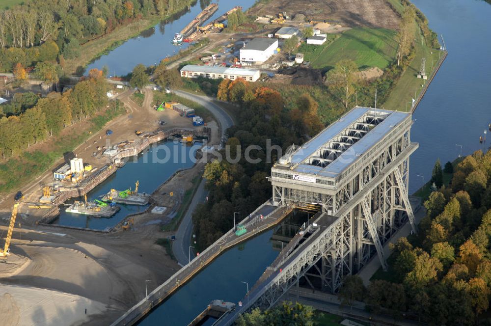 Luftbild Niederfinow - Neubau des Schiffshebewerkes Niederfinow Nord