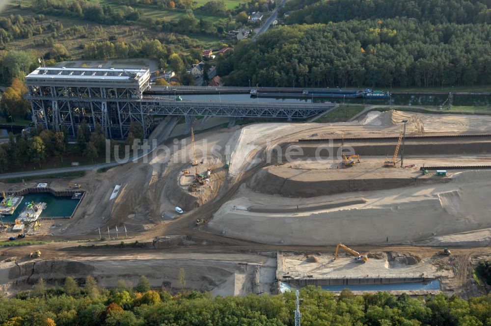 Luftbild Niederfinow - Neubau des Schiffshebewerkes Niederfinow Nord