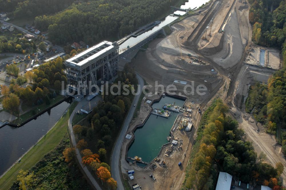 Luftbild Niederfinow - Neubau des Schiffshebewerkes Niederfinow Nord