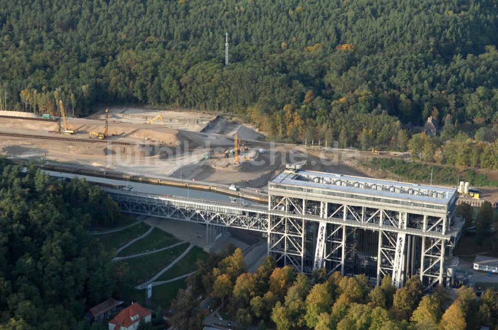 Luftbild Niederfinow - Neubau des Schiffshebewerkes Niederfinow Nord