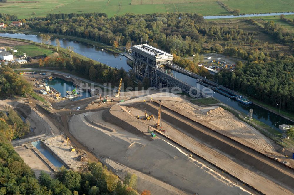 Luftbild Niederfinow - Neubau des Schiffshebewerkes Niederfinow Nord