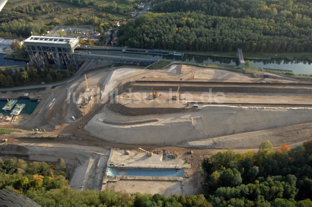 Niederfinow aus der Vogelperspektive: Neubau des Schiffshebewerkes Niederfinow Nord