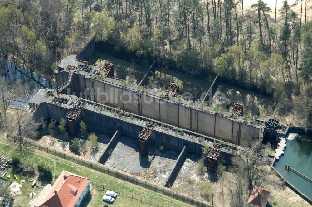 Niederfinow von oben - Neubau des Schiffshebewerkes Niederfinow Nord