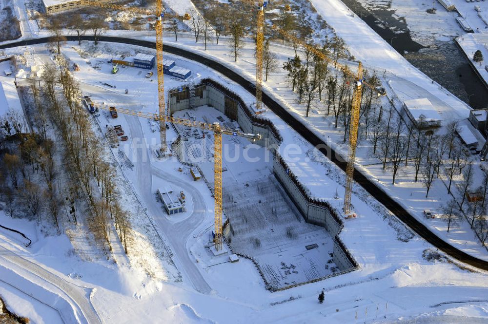 Luftbild Niederfinow - Neubau des Schiffshebewerkes Niederfinow Nord