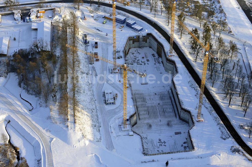 Luftaufnahme Niederfinow - Neubau des Schiffshebewerkes Niederfinow Nord