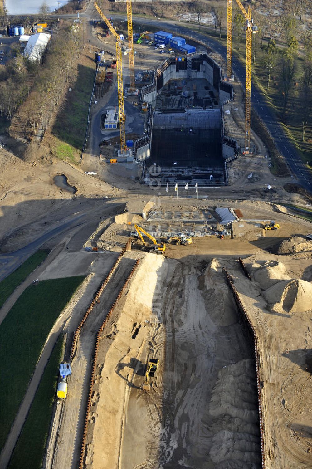 Luftbild Niederfinow - Neubau des Schiffshebewerkes Niederfinow Nord